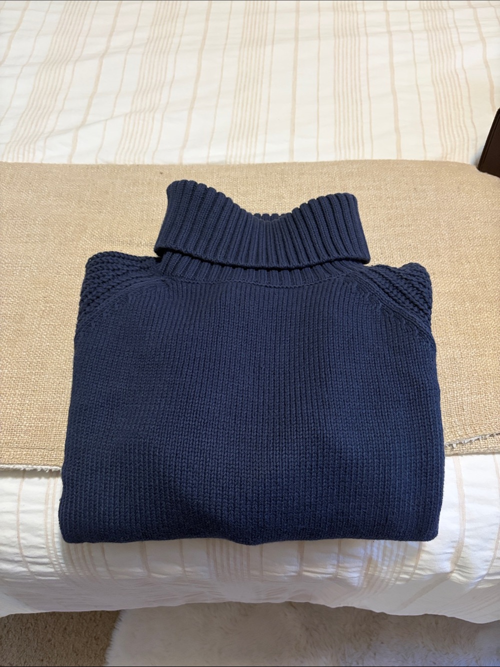 Women’s Navy Turtleneck Sweater - Classic Knit